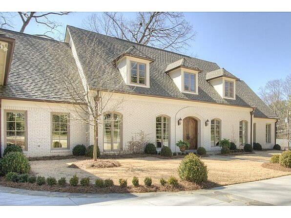 Cream Red Brick Homes Paint