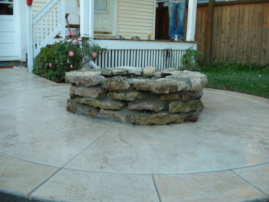 Poured concrete for patio 