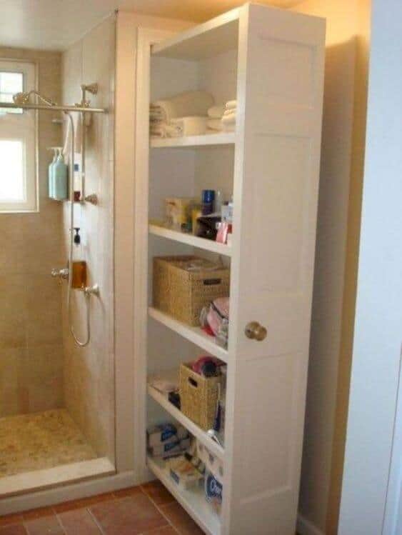 tiny house storage ideas for shower