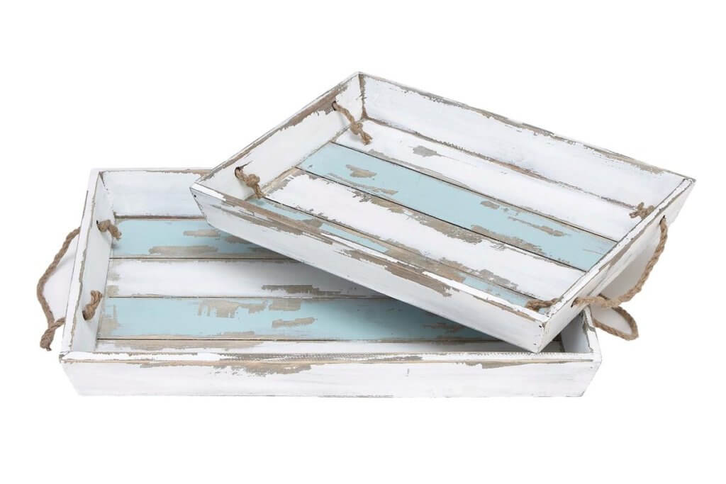 Blue wooden serving tray nautical design ideas