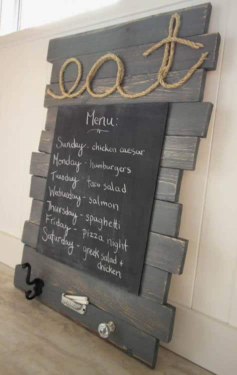 Wood Painted Chalkboard Menu For Home