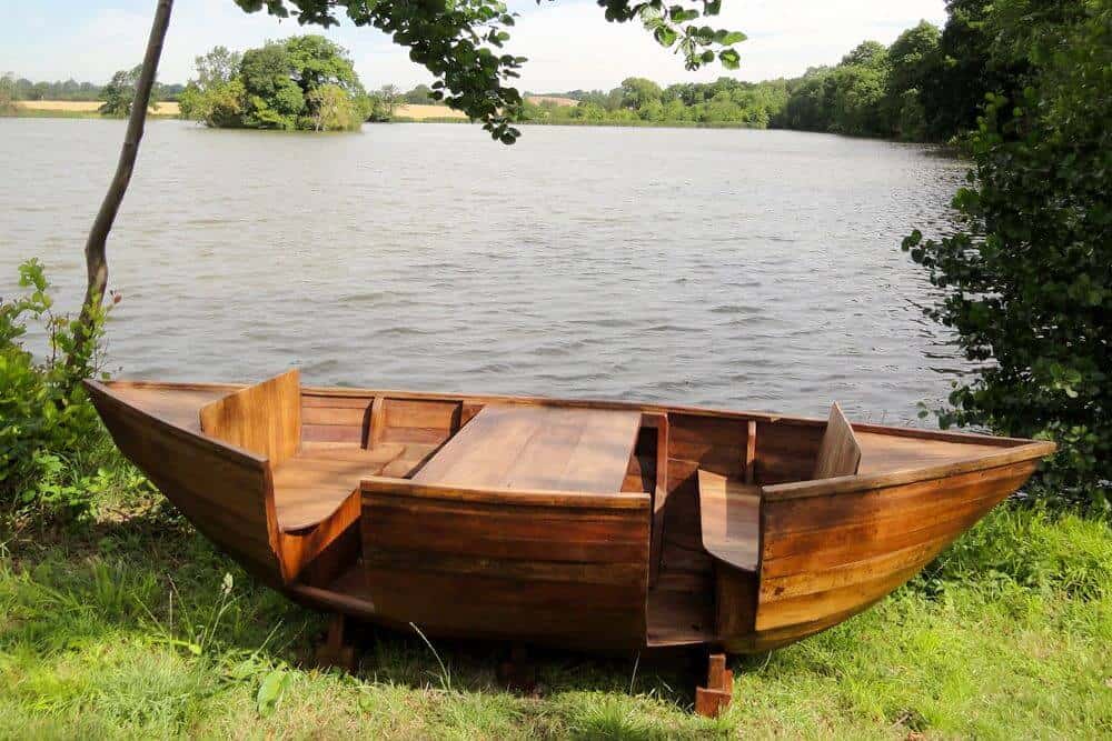 Wooden tables for nautical porch