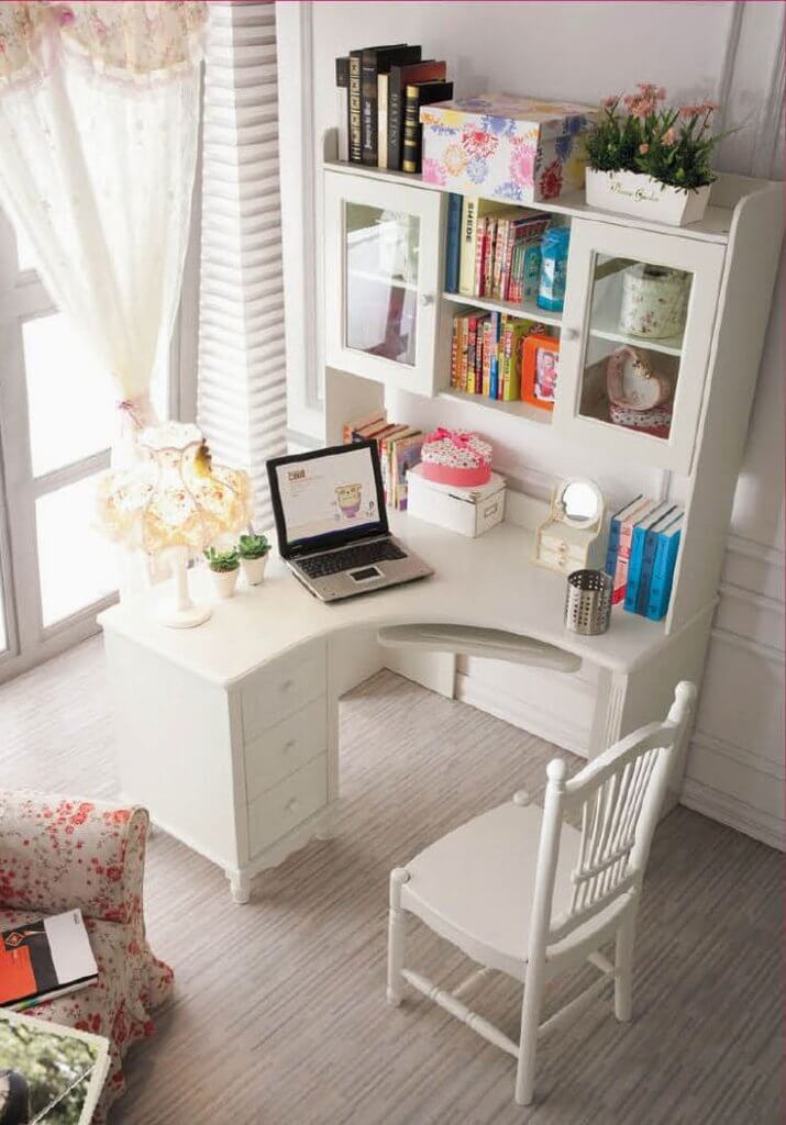 white corner office ideas