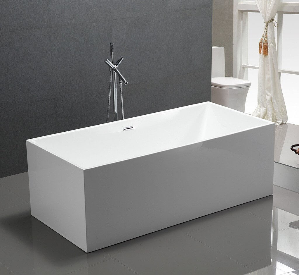 straight freestanding bath